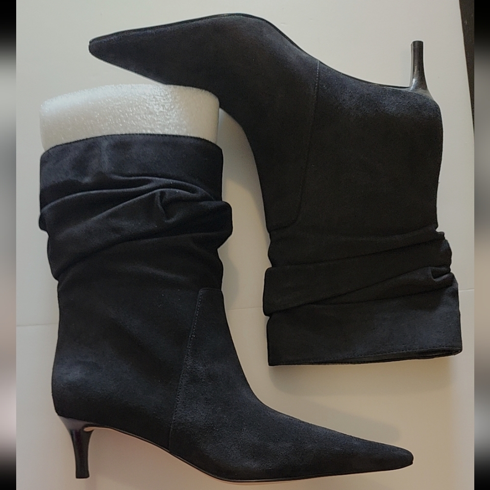 Michael Kors Beige Suede Kitten Heeled Boots
